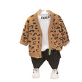 Boysknittingcardigan three-piece setautumnew arrivalchildrenk-style handsome baby suitfashionoutweartrendy