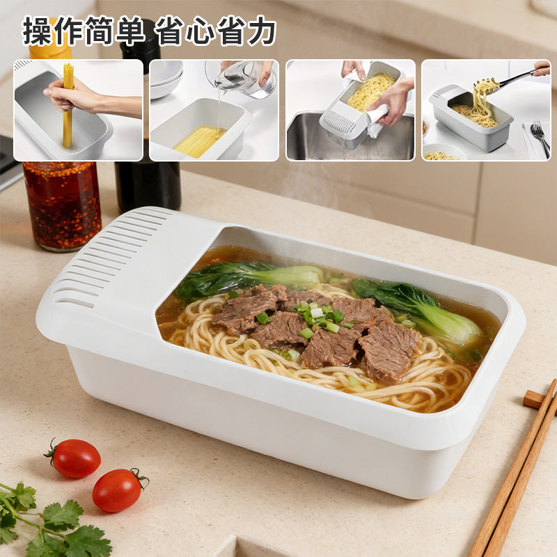 Kitchen pasta box storage box creative drain storage basket plastic pasta box washing and cooking dual-purpose box wholesale
