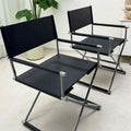 Vasily chair - vintage-inspired designer white stainless steel saddle leather folding leisure sofa chair/dining chair