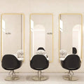 Influencer-approved hair salon mirror - barber shop styling mirror - minimalist, drill-free wall mount - professional salon mirror