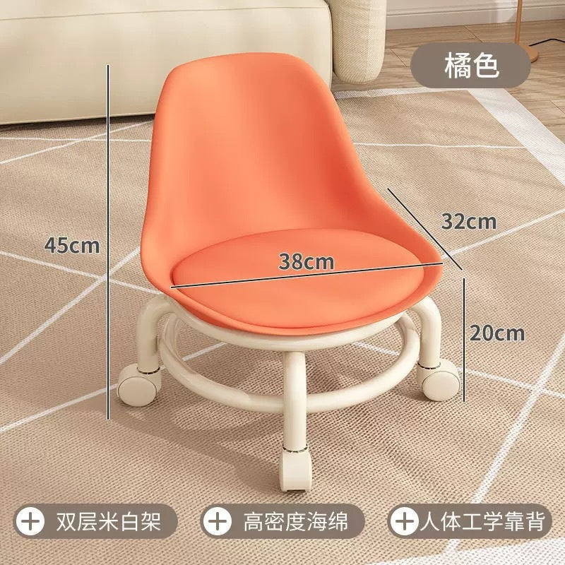 Acrylic stool silent transparent universal wheel children's toddler home stool net red with baby small chair pulley low stool