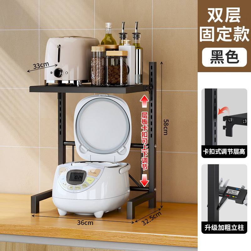 One piece of storage rack, delivery cabinet, carbon steel, kitchen rack, telescopic rice cooker, easy to clean and multi-functional storage