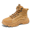 Men's martin boots: breathable, high-top, british-inspired retro work boots for autumn. ideal for outdoor hiking, desert exploration, and tactical operations. also known as "big yellow boots."