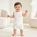 Baby two-piece outfit set: lightweight cotton tank top and shorts for summer - breathable and comfortable casual wear for infants and toddlers