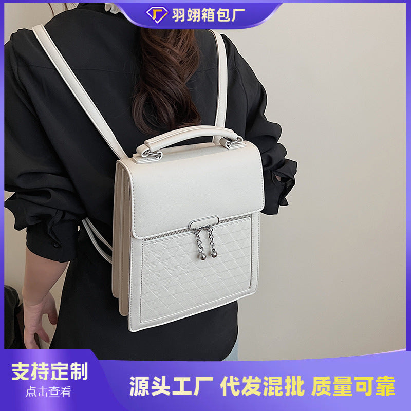 Cross-border new fashion trendy solid color women's handbag large capacity Korean version high-end niche shoulder messenger bag