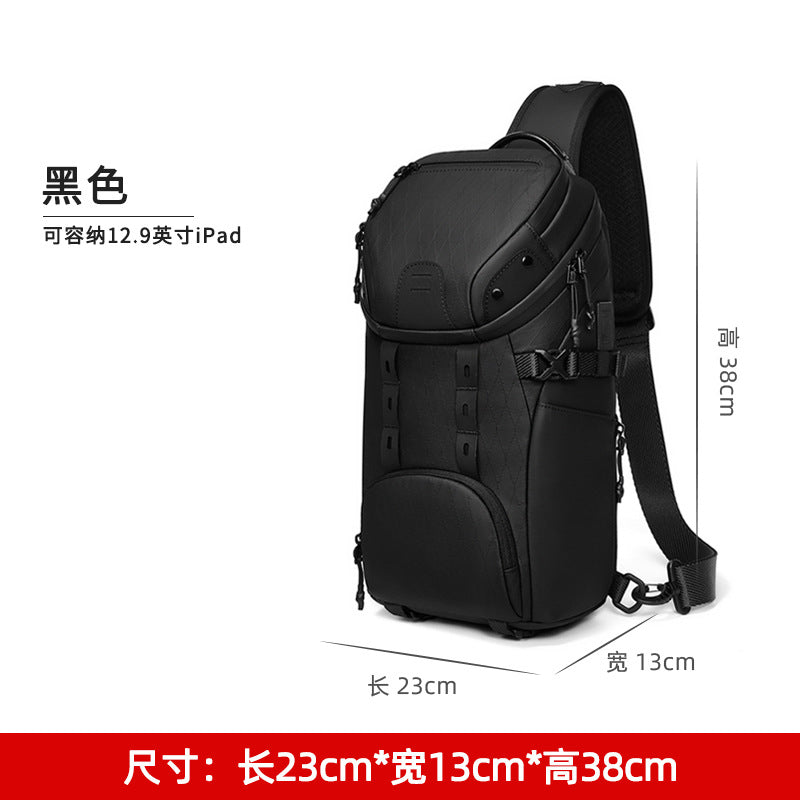 Off-road men's breast bag, tactical shoulder bag, outdoor sports waterproof messenger bag, large-capacity new casual men's backpack