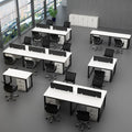 Economical four-seat office desk and chair set with partition for employees - includes two double-desk workstations and computer desks
