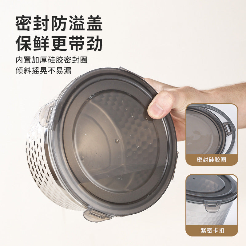 304 stainless steel crisper lunch box sealed refrigerator refrigerated storage box camping style sealed lunch box