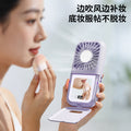 Hanging neck handheld fan foldable portable usb charging fan desktop stand outdoor makeup mirror small fan wholesale
