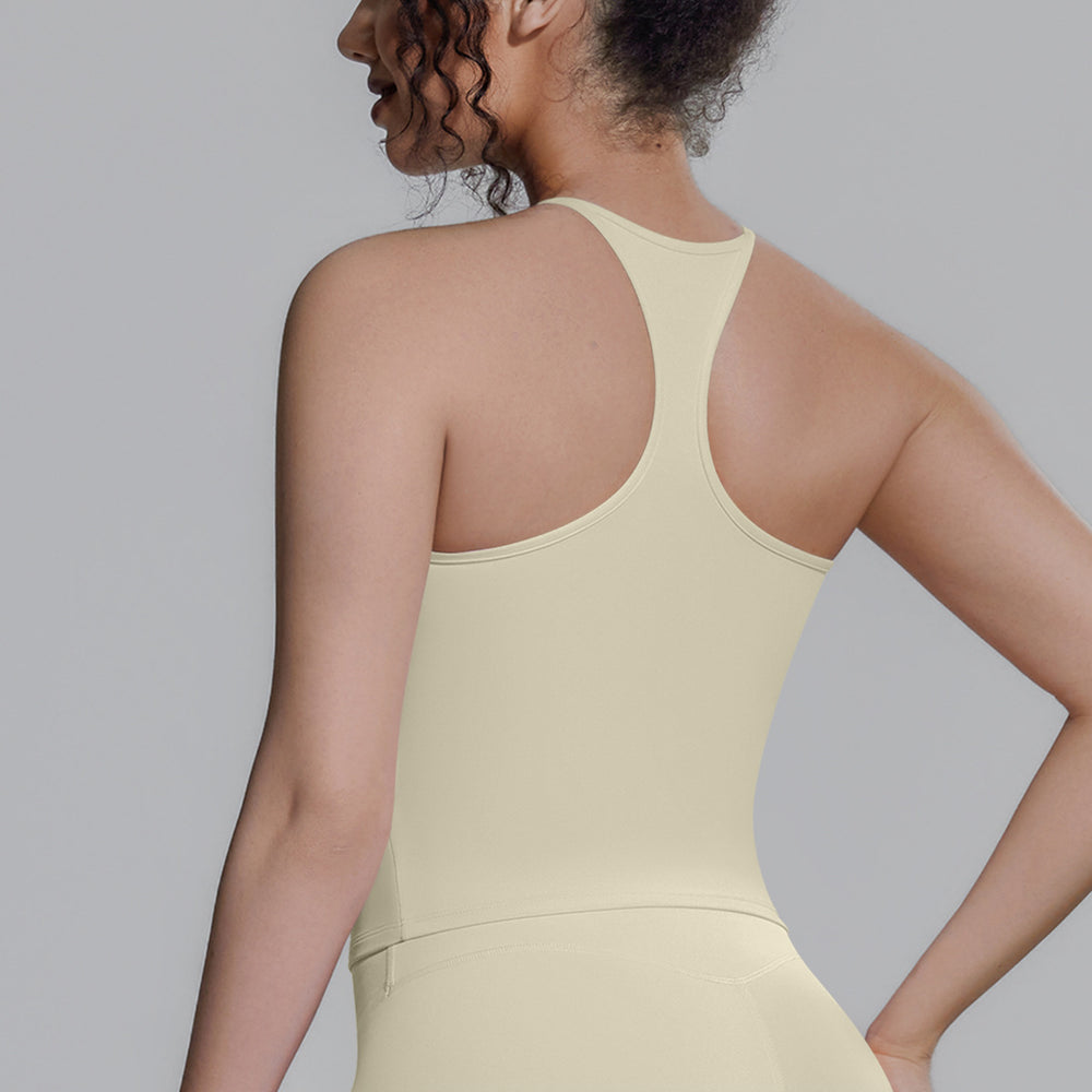 New arrival cross-border double-sided brocade pure color i-shaped beautiful back breathable tight vest sports running fitness yoga wear tops