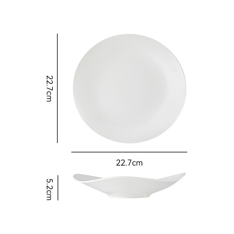 Minimalist white dinnerware restaurant hotel unique creative high-value plating dessert pastry western food plate steak plate