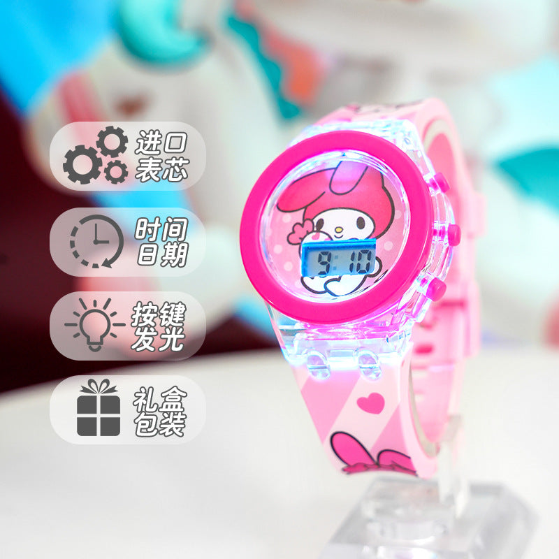 Kids' cartoon light-up watch - marvel spider-man, unicorn, elsa princess - flashing electronic toy watch for boys and girls