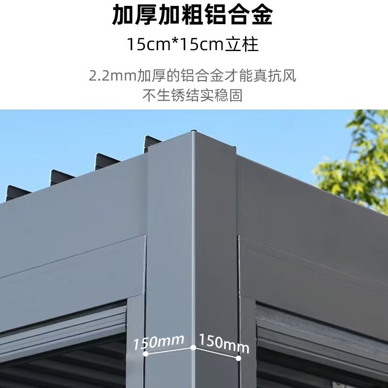 Export export villa garden aluminum alloy flip louvers pavilion terrace casual large size pergola personalized factory