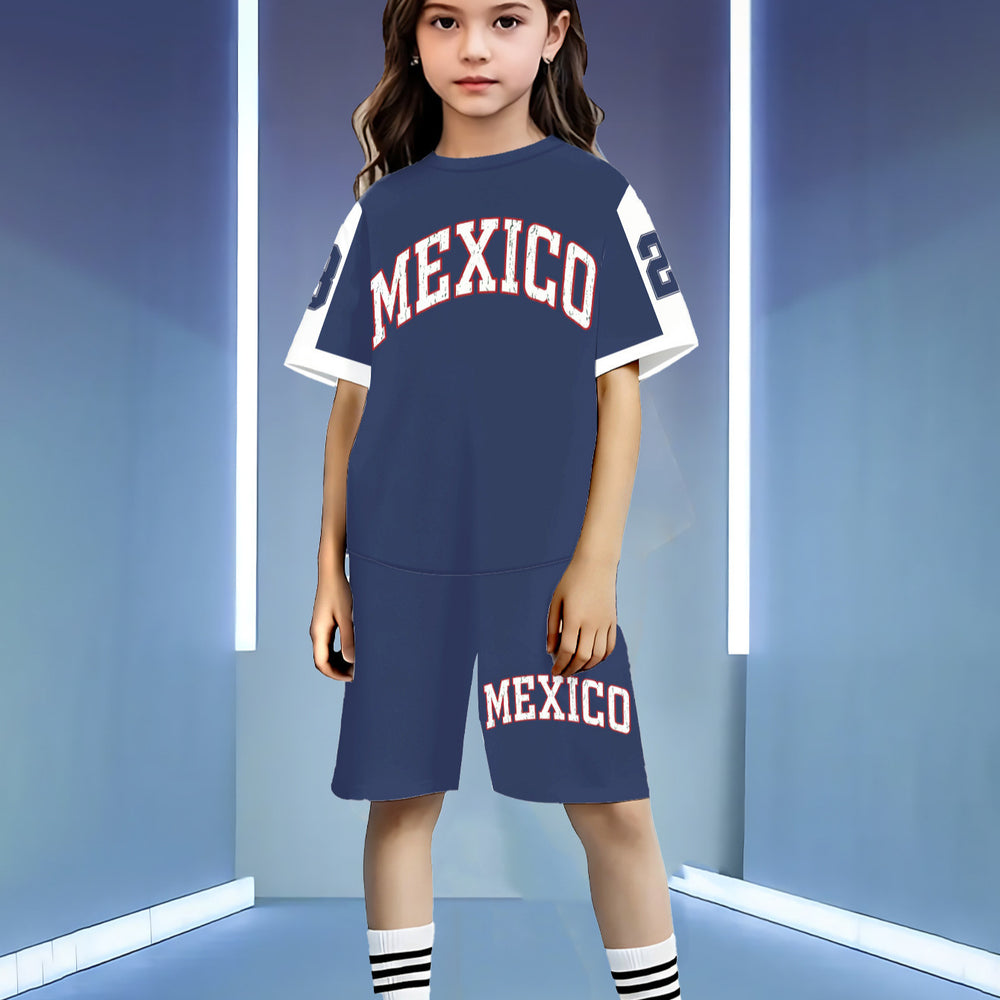 wholesale girls' short-sleeve and shorts sets, fashionable spring, summer, and autumn outfits for girls