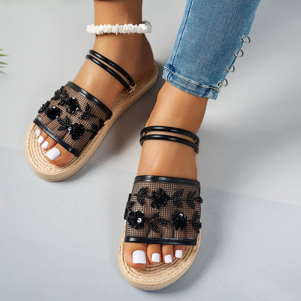summer new arrival: plus-size women's casual comfortable mesh fashion flat sandals for wholesale (export)