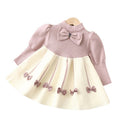 Girls' knit sweater dress - autumn/winter  new collection - bow detail, chanel-inspired sweet princess style
