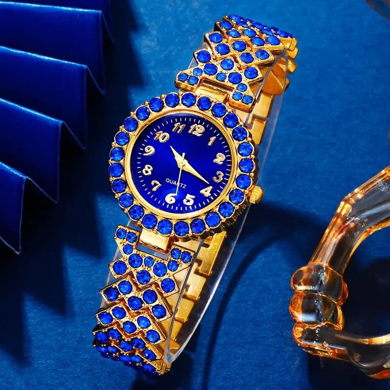 Hot-selling, trendy roman numeral diamond-studded women's watch, quartz movement, bracelet-style wristwatch for women, direct from the manufacturer, in stock