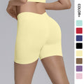 New seamless v-waist yoga shorts - quick-dry, tight-fit, peach lift workout shorts for outdoor running and fitness
