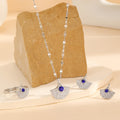 [necklace] women's gemstone fashion cross-border electroplating niche pendant earrings ring classy light luxury clavicle chain jewelry