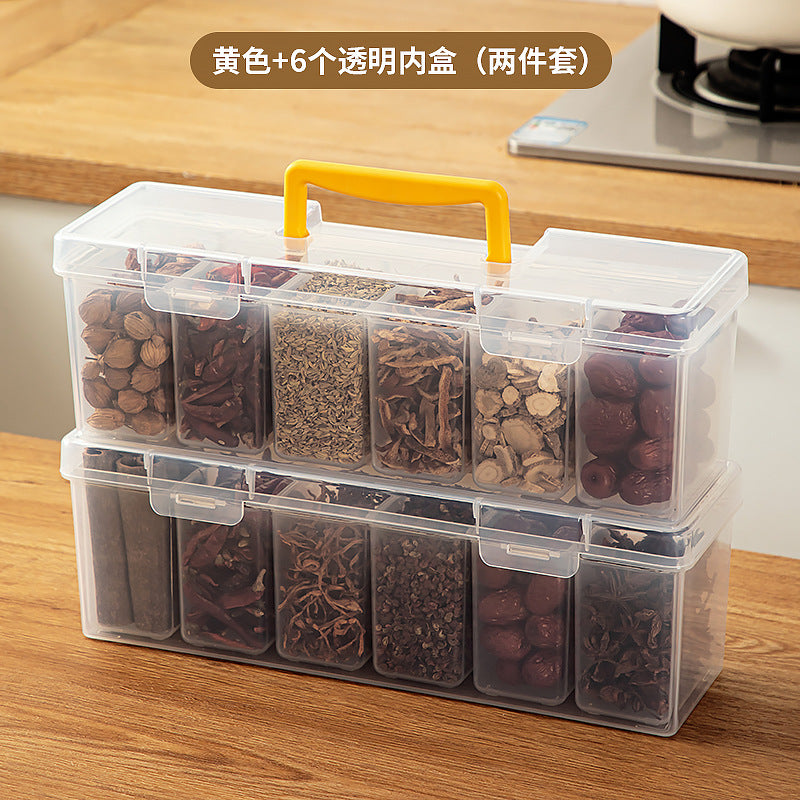 Cabinet Portable Spice Storage Box Household Plastic Seasoning Sealed Box Storage Food Grade Kitchen Seasoning Storage Box