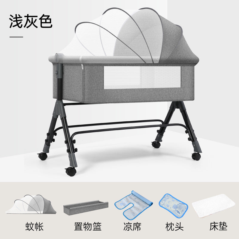 Baby crib convertible bed mobile foldable multifunctional cradle newborn bedside bed cross-border hot-selling baby bed