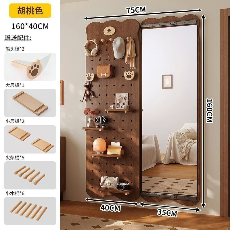 Bear hole board full-length mirror hidden push-pull full-length mirror for home can be closed invisible wall-mounted fitting mirror no