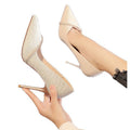 French chic heels: 2025 spring collection - rhinestone-embellished, versatile gold pointed-toe stilettos for women
