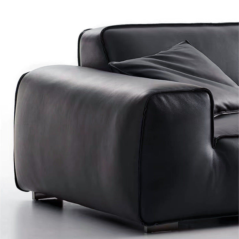 Yadao heritage big black cow sofa xiatu full genuine leather shi zeng feitian big brand house classy living room leather sofa