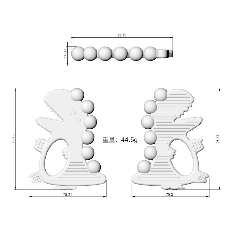 Cross-border new creative cartoon dinosaur drop glue toothpaste baby food grade silicone molar stick anti-eating hand toy