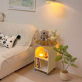 Cream style sofa round glass side table modern creative living room coffee table bedroom bedside table small table movable