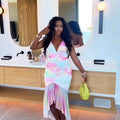 European and american cross-border women's fashion:  early autumn new sleeveless sexy backless slim-fit ruched irregular wave dress