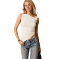spring/summer new arrivals:  women's fashion - european & american style "queen bee" t-shirt, backless tie-up, slim-fit cropped sleeveless top