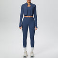 New women's seamless yoga set: quick-dry, breathable, three-piece activewear for outdoor leisure, running, training, and fitness