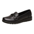 Comfortable leather shoes for middle-aged and elderly women - soft sole, flat, wear-resistant, waterproof, spring/autumn style - grandma shoes