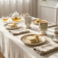 Hand-painted, rustic-style ceramic dessert plates – creative and unique petal-shaped ceramic breakfast dishes for pastries and snacks