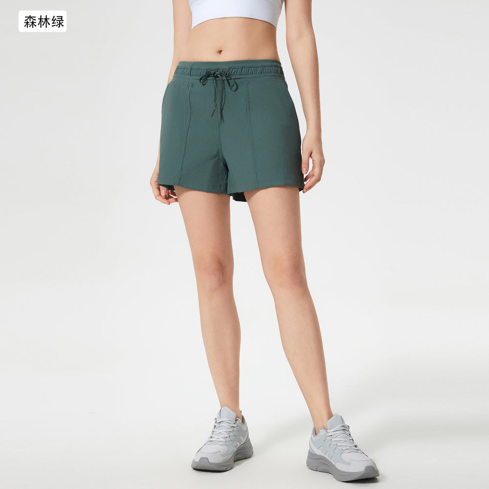 Summernew arrivalcasual sports shorts for women loose ice-feeling breathable waistband drawstring fitness yoga shorts dss069