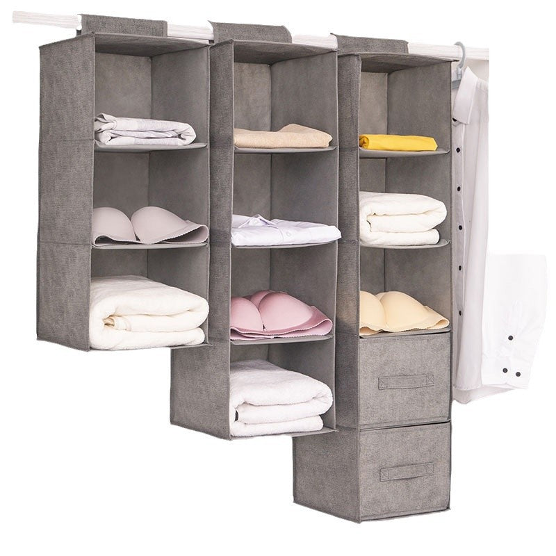 Washable wardrobe layered hanging storage hanging bag folding three-dimensional household wardrobe multi-functional storage artifact