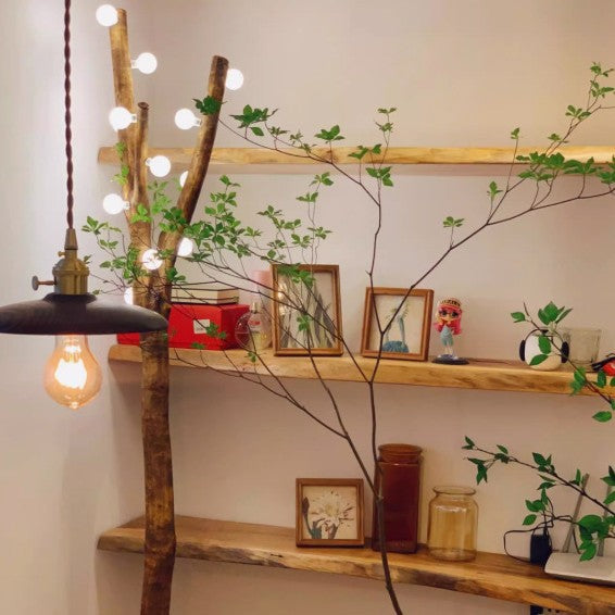 ins Nordic black walnut nostalgic lighting, bedroom bedside lamp, bar brass dining room lamp, wabi sandy chandelier