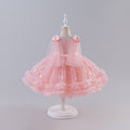 Girls' dress - flutter sleeve, gold foil bow, spaghetti strap, baby cross-border tutu dress - cute birthday party princess outfit