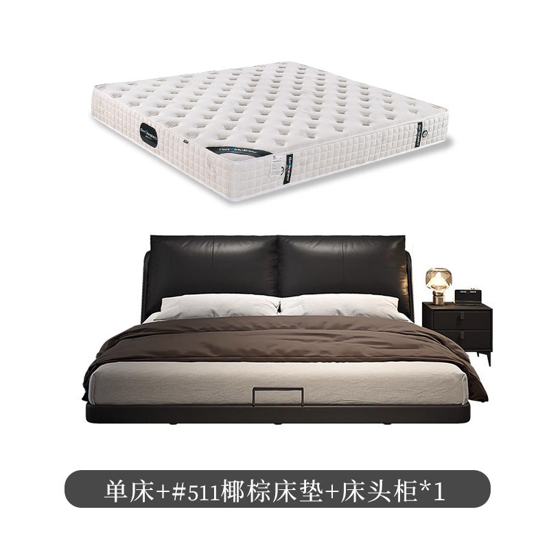 Personalized suspended bed modern casual leather bed master bedroom popular bed soft bed with backrest down leather bed
