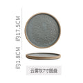 Retro stoneware western food steak plate japanese style with edge restaurant hotel for homestylish shallow plate dessert side dish plate