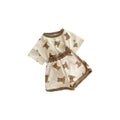 Summer korean style baby cute cartoon bear two-piece set - trendy & breathable loungewear for toddlers & infants (boys & girls)