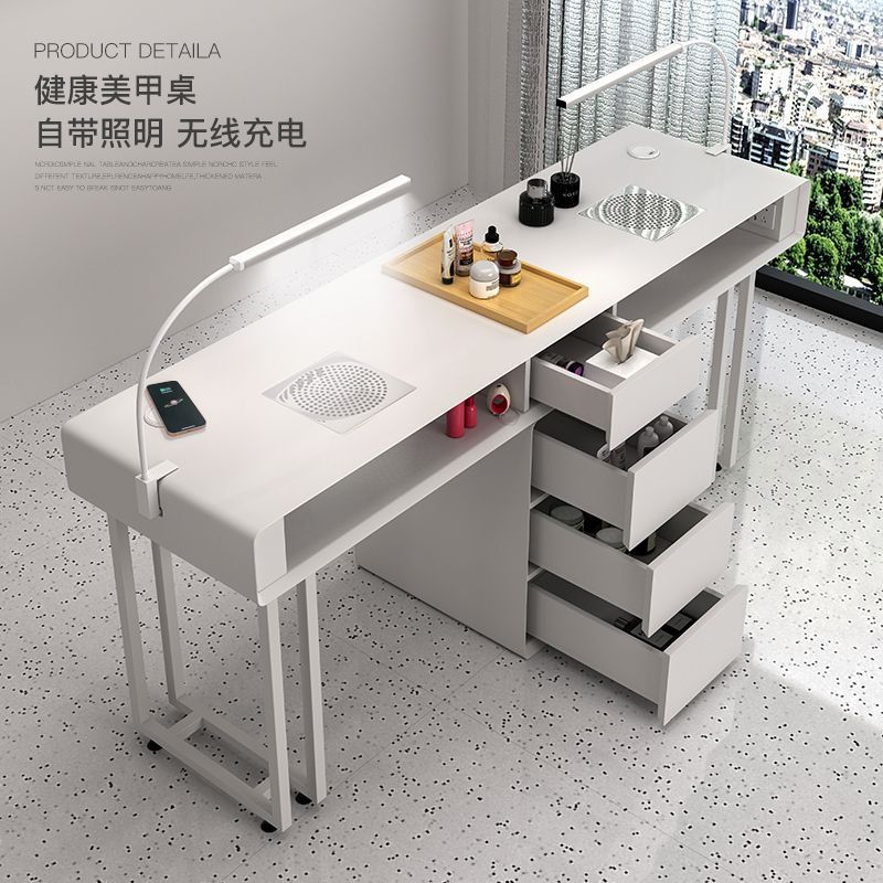 Widened 45cm nail table and chair set - special offer! economical single/double, light luxury, multi-functional, odorless, carbon steel with baked enamel finish