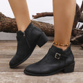 Fashionexportplus sizefall and winternew arrival pointed toe thick heel boots side zipper fashionplaid short boots in stock wholesale