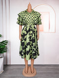Amazon fashionexport cross-border printed shirt plus size dress women's new a-line skirt africa