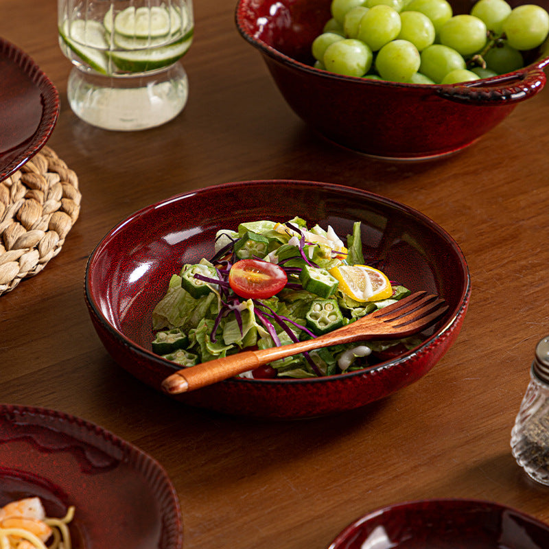 Magnesium fired ceramic super beautiful plate in style art plate commercial catering for home2025new arrival 7.5inch vegetable plate