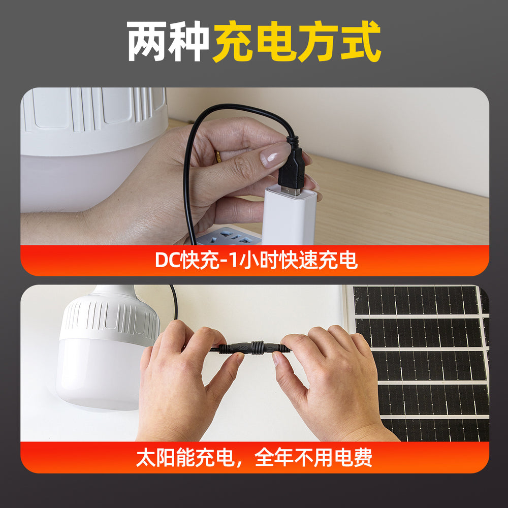 Solar single bulb 6v dedicated led bulb solar power generation system dc plug 5521 head bulb