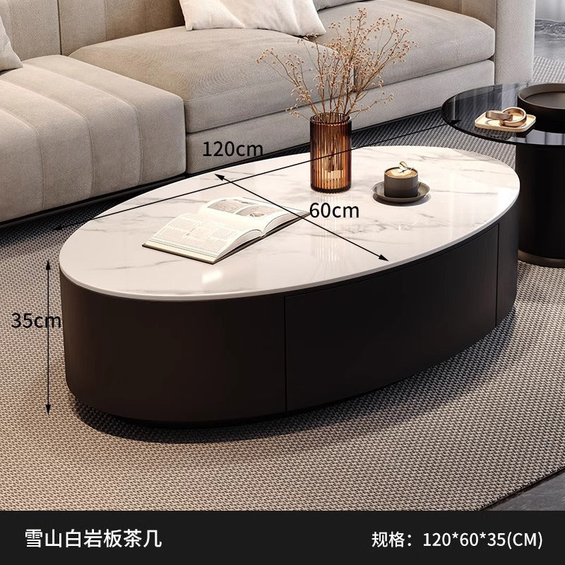 Nordic classyaccessible luxury italian for home coffee table combination modern casual normcore oval slate coffee table small household