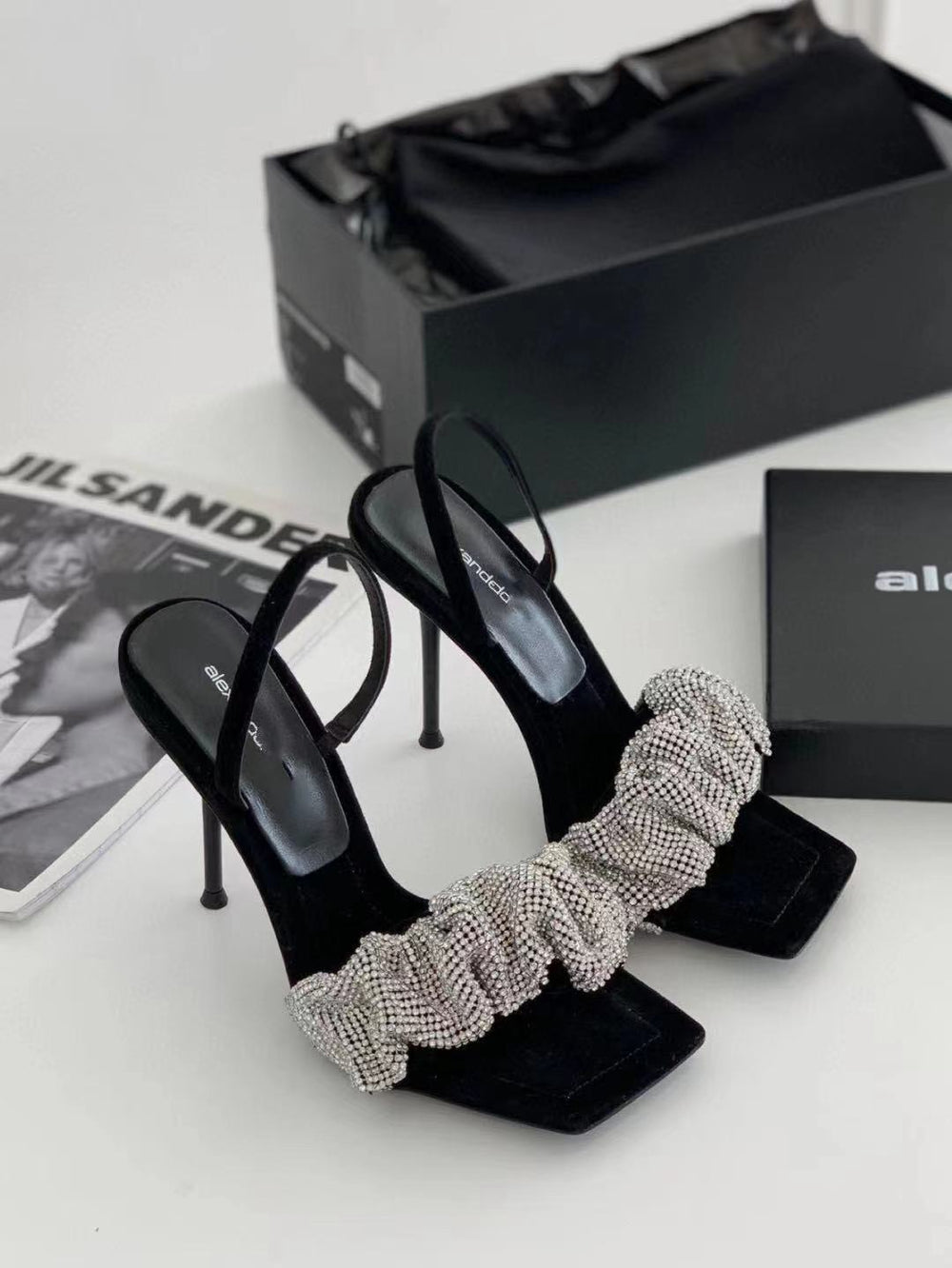 Influencer-approved sandals: 2025 summer new arrivals - fairycore rhinestone stiletto heel slides, plus size available