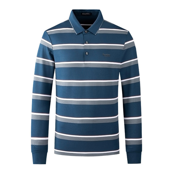 Emperor Paul Polo Shirt Men's Long Sleeve T-Shirt Autumn and Winter Lapel Daily Casual Middle-aged Men's Top New